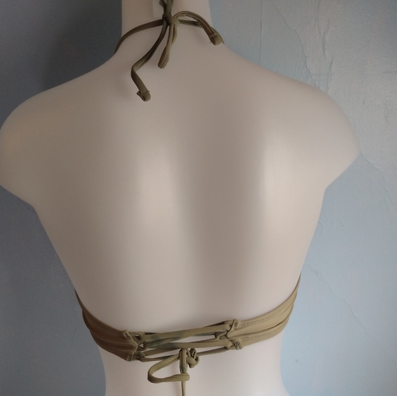 EUC SO women's size XS green crochet pattern bikini top - Picture 3 of 5